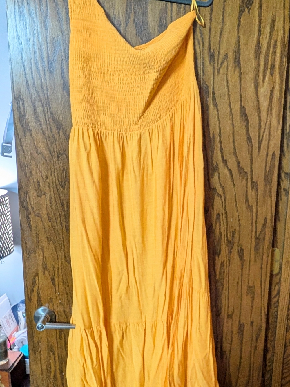 Nine West Mustard Tiered Maxi Dress